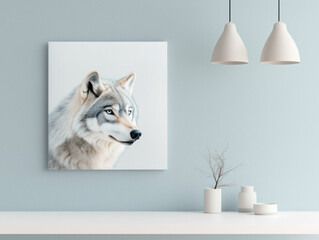 A Majestic Blue-Eyed Wolf Roams the Wilderness: A Symbol of Strength, Freedom, and Nature's Untamed Beauty