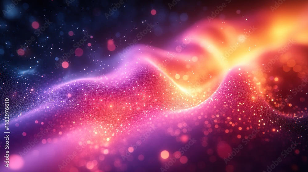 Poster hyper-realistic 3d rendering of a fiber optic cable with vibrant colors and intricate details illumi
