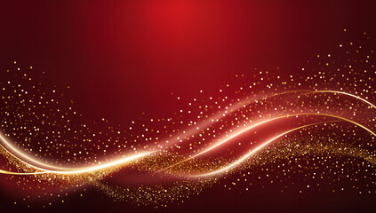  a captivating dance of gold on a deep red canvas invites elegance