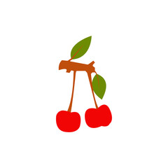 Cherry Fruit Icon Vector Design.
