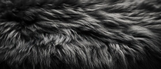 A close-up of soft, textured black fur, showcasing its rich detail and luxurious appearance.