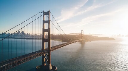 Obraz premium Golden Gate Bridge at Sunrise, San Francisco.