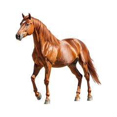 Obraz premium Beautiful Chestnut Horse on Transparent Background