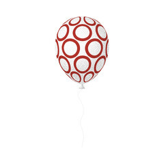 White red balloon retro grain. Cartoon Flat Style vector illustration Isolated on White background.