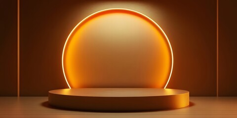 Sleek Minimalist Golden Podium for Premium Product Display