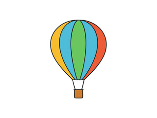 Fototapeta premium Colorful Hot Air Balloon Adventure, Flight, Travel, Sky, Cartoon