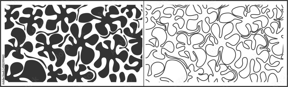 Poster abstract seamless texture background with a floral theme with curved shapes like waves. abstract arc