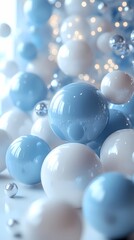 Digital technology blue and white sphere poster background