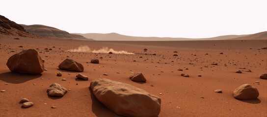 Mars planet against a crisp white astronomical backdrop