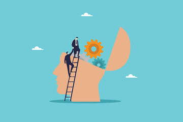 Collaborative Minds, Business People Connecting Cogwheels to Ignite Brainpower and Innovation