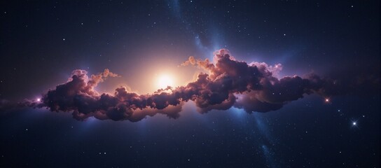 Naklejka premium Marvel at a breathtaking serene deep-space setting featuring mesmerizing nebulae and glittering stars