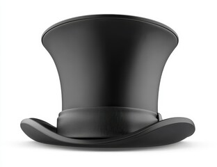 Classic black top hat isolated on white. (6)