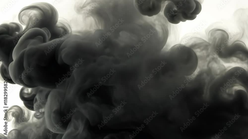 Poster intricate dark smoke patterns swirling gracefully in the air, creating a mesmerizing visual display