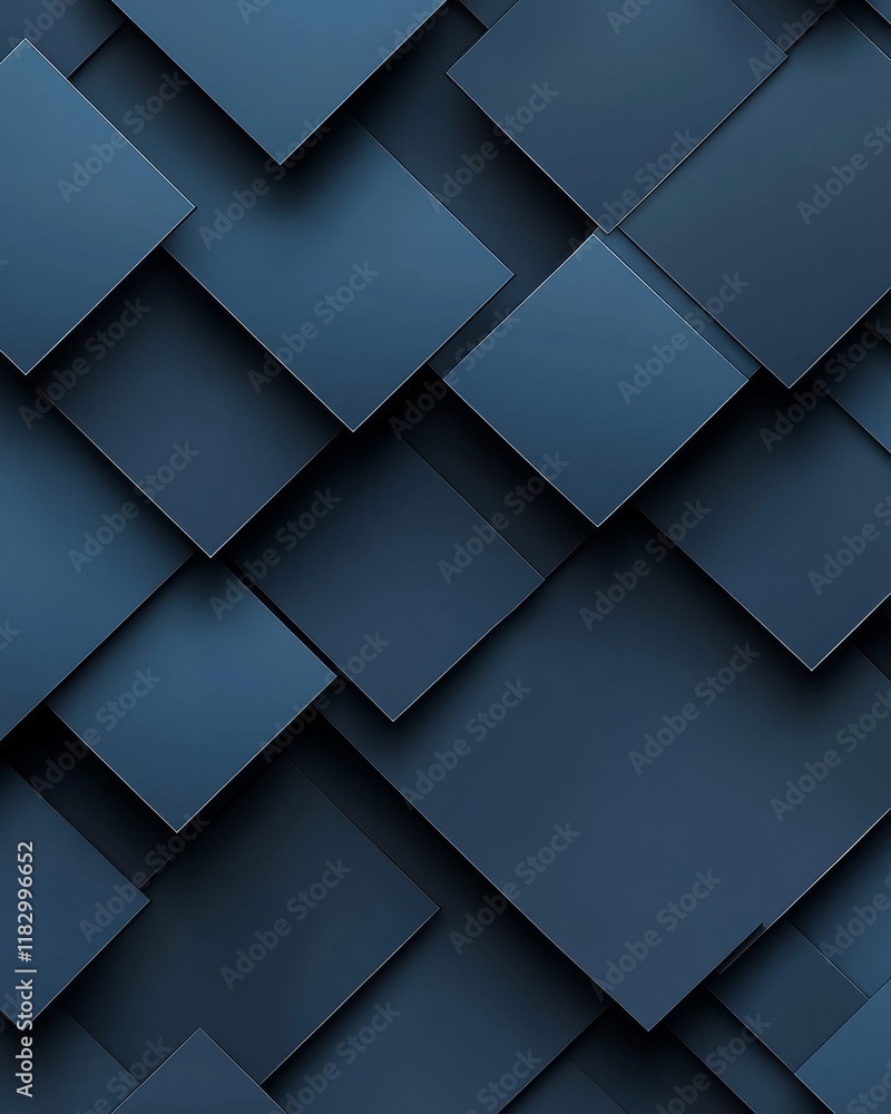 Aufkleber abstract dark blue square pattern background.