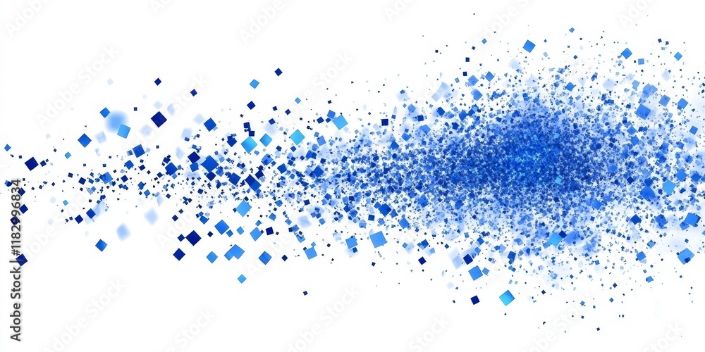 Poster abstract blue particle explosion.