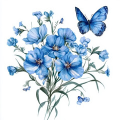 bouquet of blue flowers