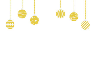 フラットクリスマスボールオーナメントフレームG：金