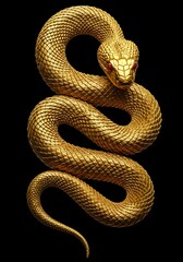 Obraz premium 黄金に輝く金色の蛇｜A shiny golden snake