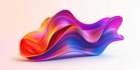 Fototapeta premium Abstract colorful 3D wave form.
