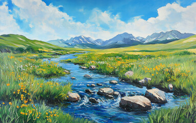 Fototapeta premium landscape of the river