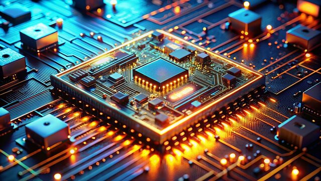 High-Depth-of-Field Image:  Artificial Intelligence CPU Processing Power
