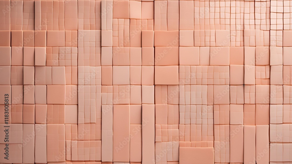 Aufkleber textured tiles in a gentle peach shade create a background