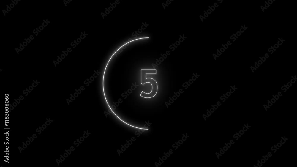 Poster neon bright glowing countdown timer from 10 to 0 seconds.colorful neon numbers from 10 to 0 countdow