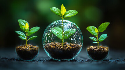 Young Green Plant in Soil &ndash; Eco Growth & Sustainability