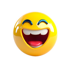 Fototapeta premium Vibrant 3D Smiley Emoji with Joyful Facial Expression Portraying Happiness and Positive Emotion