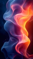 Digital technology red and blue flowing lines poster background