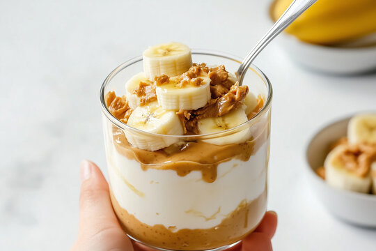 Banana Peanut Butter Yogurt Parfait, Delicious and Nutritious Snack