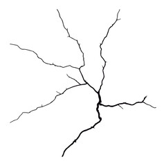 Split lines in the concrete or large fissures in the wall on a white background. Crack wall concrete
