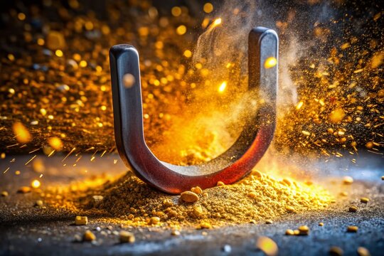 Horseshoe Magnet Separating Iron Filings from Mixture: Animation Still