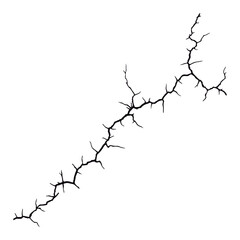 Split lines in the concrete or large fissures in the wall on a white background. Crack wall concrete
