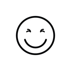 smiling face closing eyes emoticon outline emoji