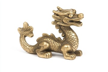 Exquisite Brass Dragon Figurine with Intricate Details, Symbolizing Strength and Good Fortune, Perfect for Home Decor, Collectibles, and Cultural Displays