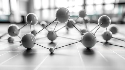 Abstract Molecular Structure: Interconnected Spheres in a Network