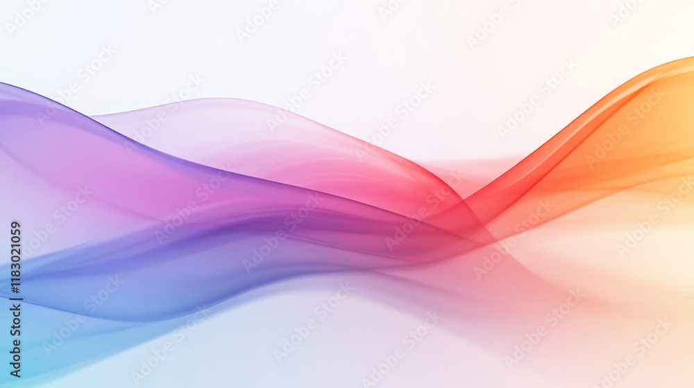 Poster colorful abstract waves in soft gradient flowing background design