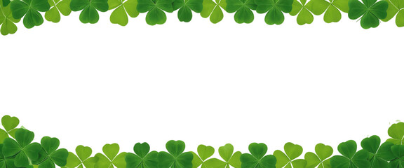 A vibrant green shamrock border perfect for St. Patrick's Day themed designs and decorations.