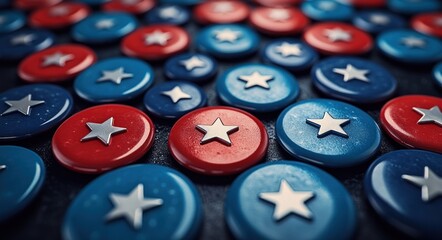 Election Buttons Close-Up Artwork for United States Political Campaign 2025