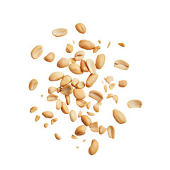 Tasty and nutritious peanuts isolated on transparent white background, clipping path