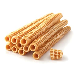 Tasty wafer roll sticks isolated on white background