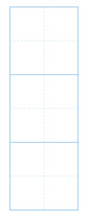水色の文字練習用3回マス目枠