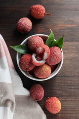 Lychee, concept of fresh and ripe exotic food