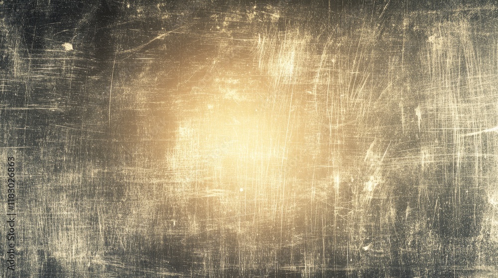Poster grunge texture background with golden light and distressed metallic surface for creative design and 