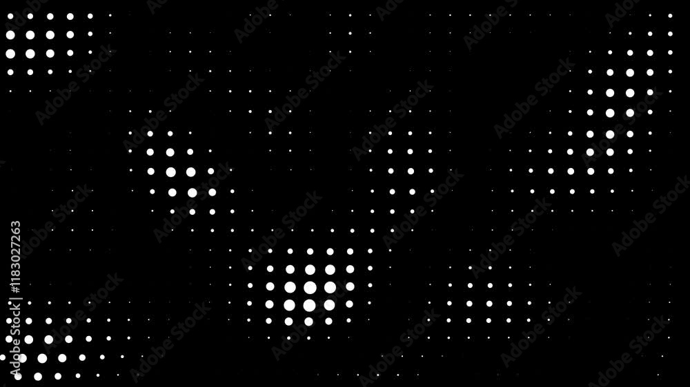 Poster abstract dynamic with white dots rhombus on transparent background (alpha channel). motion modern an