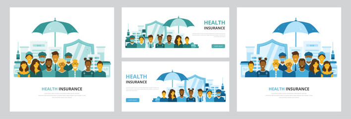 Web banner or header templates for promoting family health insurance initiatives, awareness campaigns, or enrollment drives