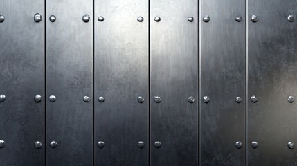 Fototapeta premium Metallic Texture: Dark Gray Steel Planks with Rivets