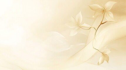 Elegant Beige Floral Design With Swirling Background