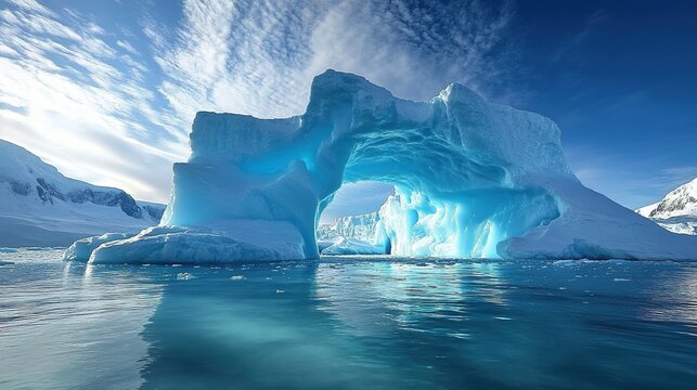 The Antarctic Aurora: A Natural Light Phenomenon Displaying Dynamic Patterns of Brilliant Colors in the Southern Sky.  